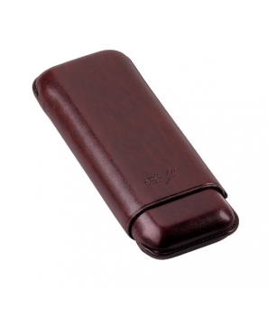 Davidoff Brown Leather Two Finger Double Corona Cigar Case