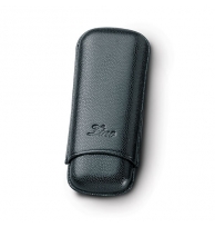 Zino Black Leather Two Finger Robusto Cigar Case