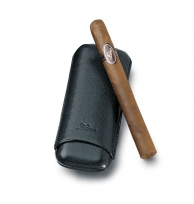 Zino Black Leather Two Finger Corona Cigar Cases